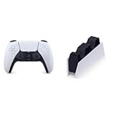 Sony PlayStation 5: DualSense Wireless Controller - White & Sony PlayStation 5: DualSense Wireless Controller Charging Station - Produktpaket