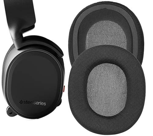 Arctis7/7+/7p utbytbara öronkuddar för SteelSeries Arctis7/5/3/Arctis 7/7+/7P/7P+/7X/7X+/9/9X/Pro/Prime headset – Premium mesh-tyg & minnesskum, trogen originalpassform (andningsbara, svarta)