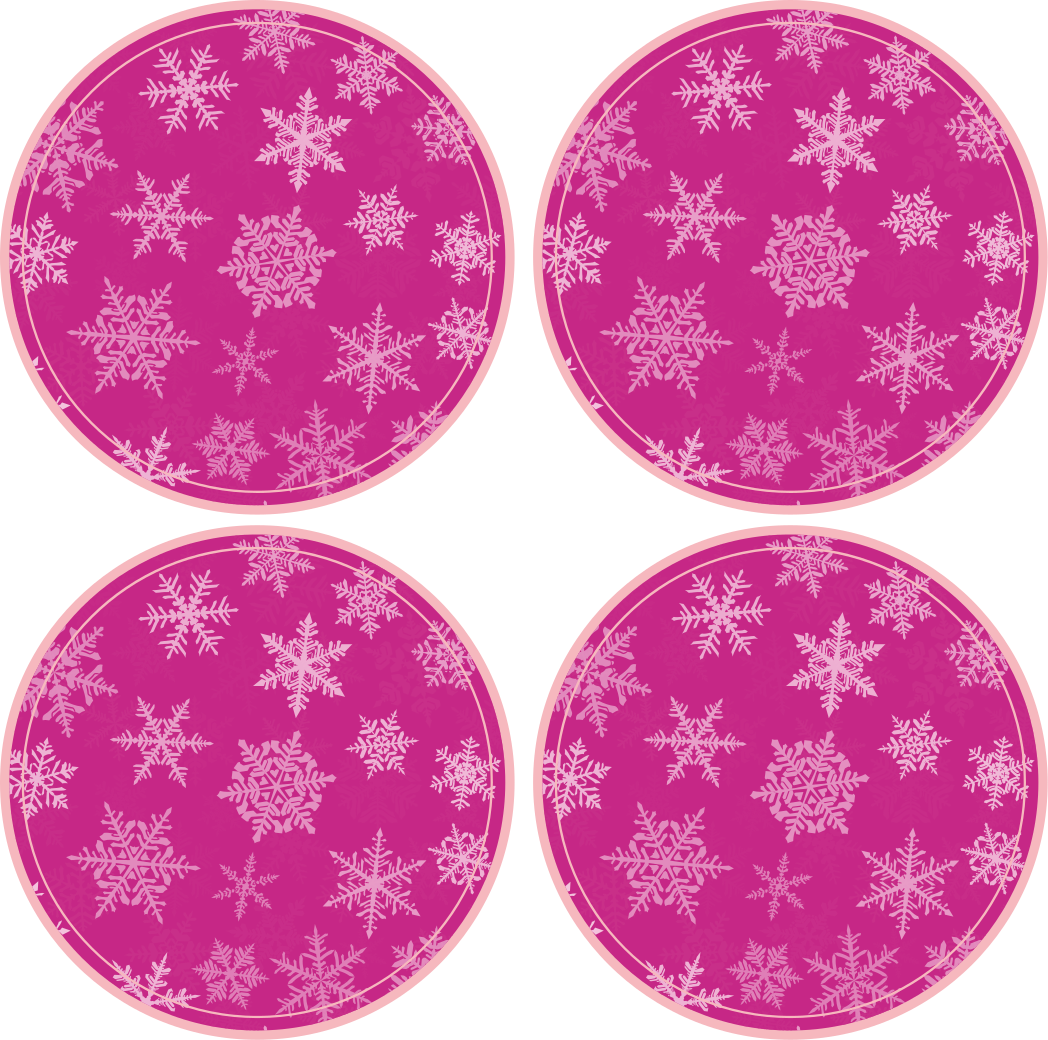 Rosa snöflingor mönster xmas glasunderlägg