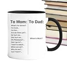 Roliga muggar citat, parent's day kaffemugg, 'Too Mom Too Dad Mug', bred användning, enastående stil, 8,2 x 9,5 cm, röd/svart/rosa för föräldrar