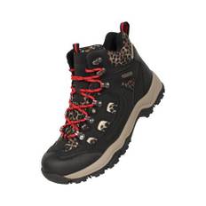 Mountain Warehouse Womens/Ladies Adventurer Leopard Print Faux Suede Waterproof Walking Boots 8 UK svart
