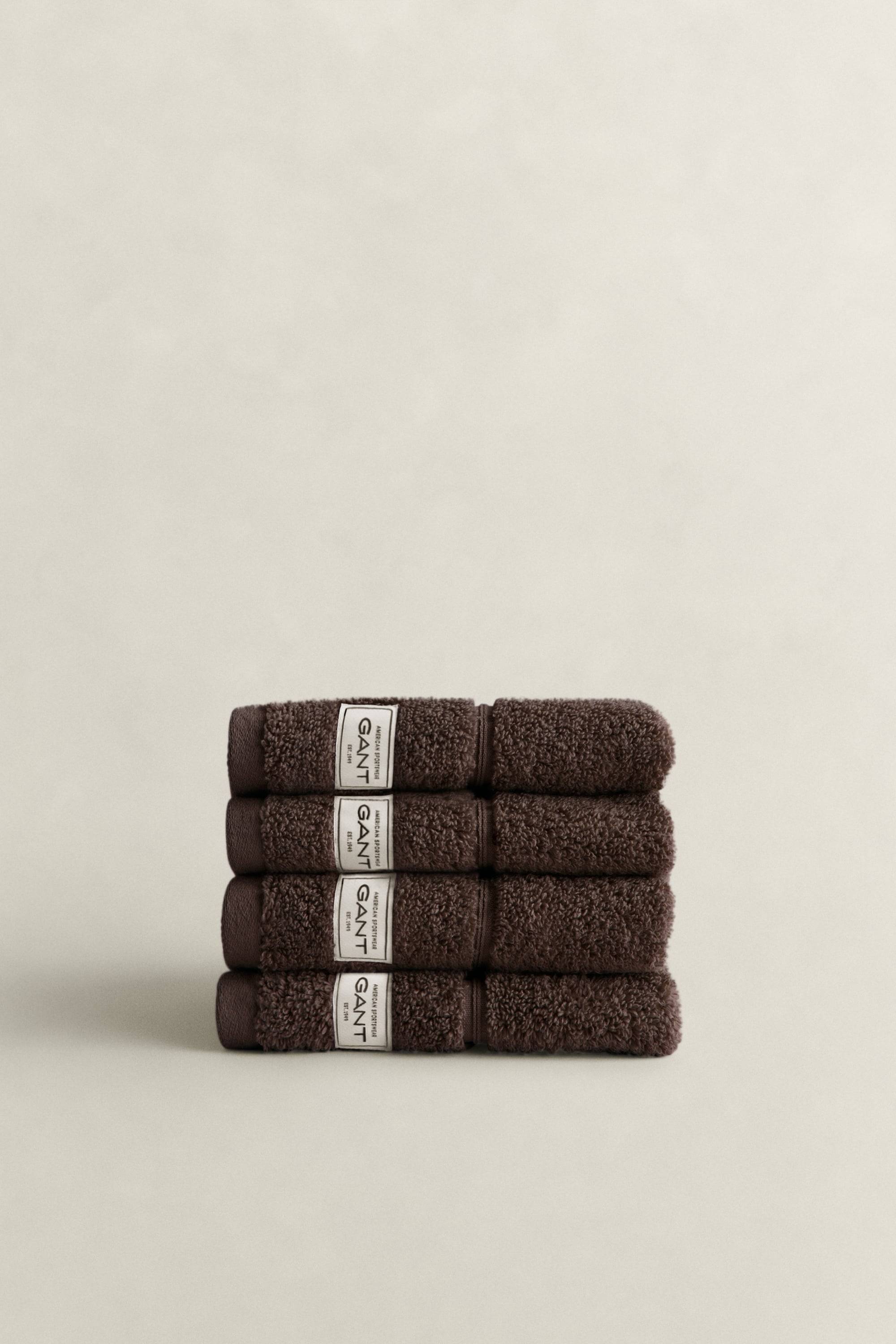 GANT Heminredning Fyrpack Premium handdukar 30 x 30 (30x30) DEEP Brun