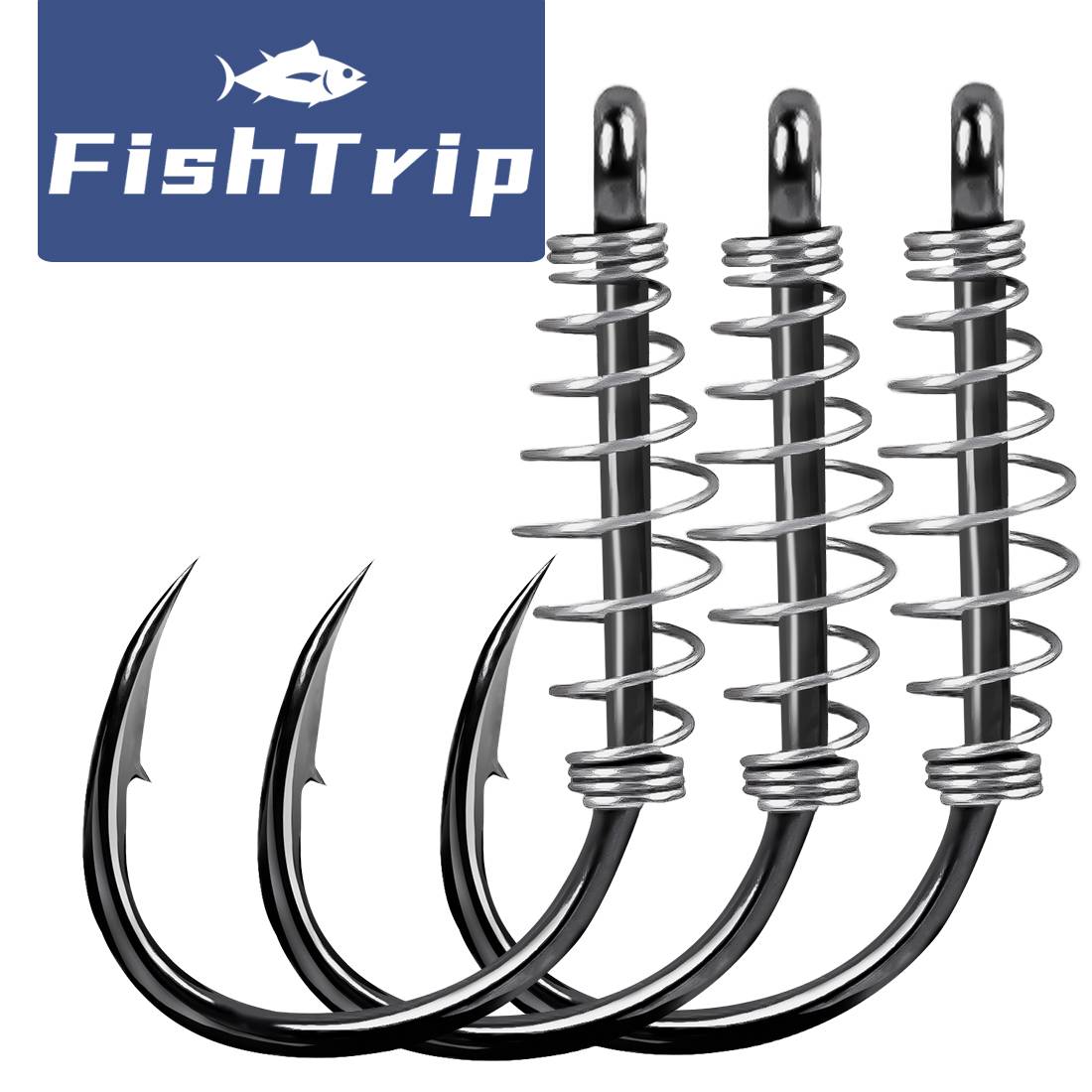 FishTrip Spring Fishing Hook 20-80pcs Baiting Dough Barded Fish Spring Tackle  High Carbon Steel  Circle Octopus Hook Freshwater