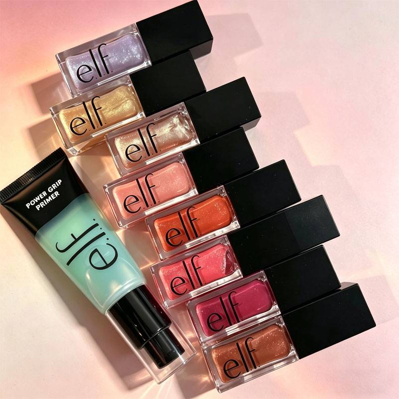 E.l.f Cosmetics Lip Gloss Glow Reviver Plumping with Fine Glitter Lip Oil Lip Balm Power Grip Primer Base Gripper Pre Makeup Gel