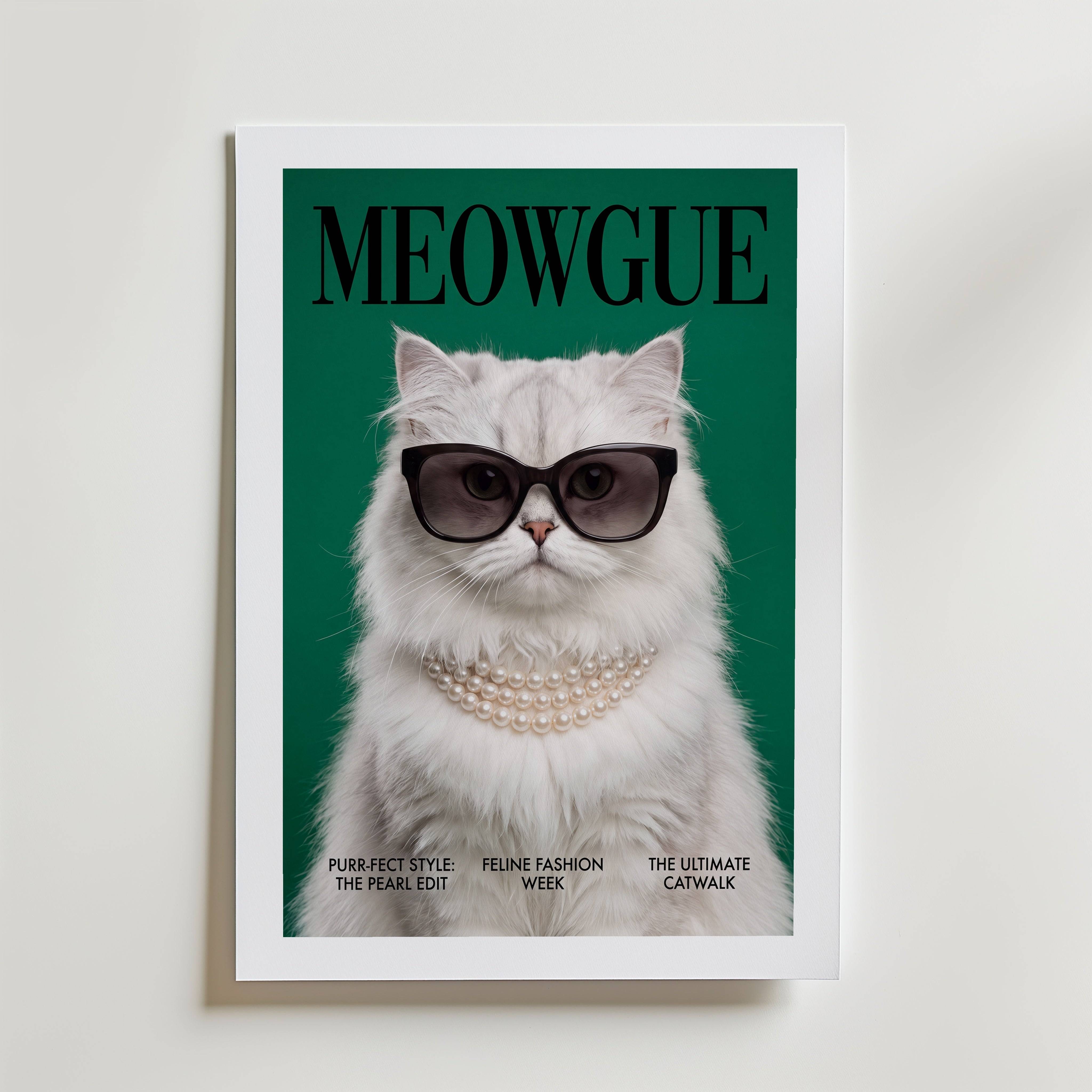 Meowgue Poster - Premium Canvas 70x100 cm Med passepartout