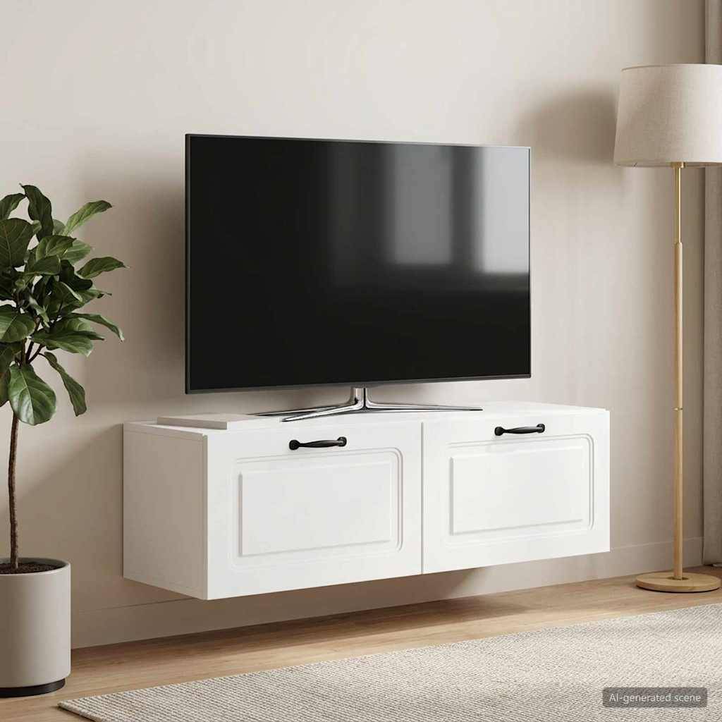 vidaXL Væghængt TV-skab Hvid 98 x 31 x 30 cm Konstrueret træ