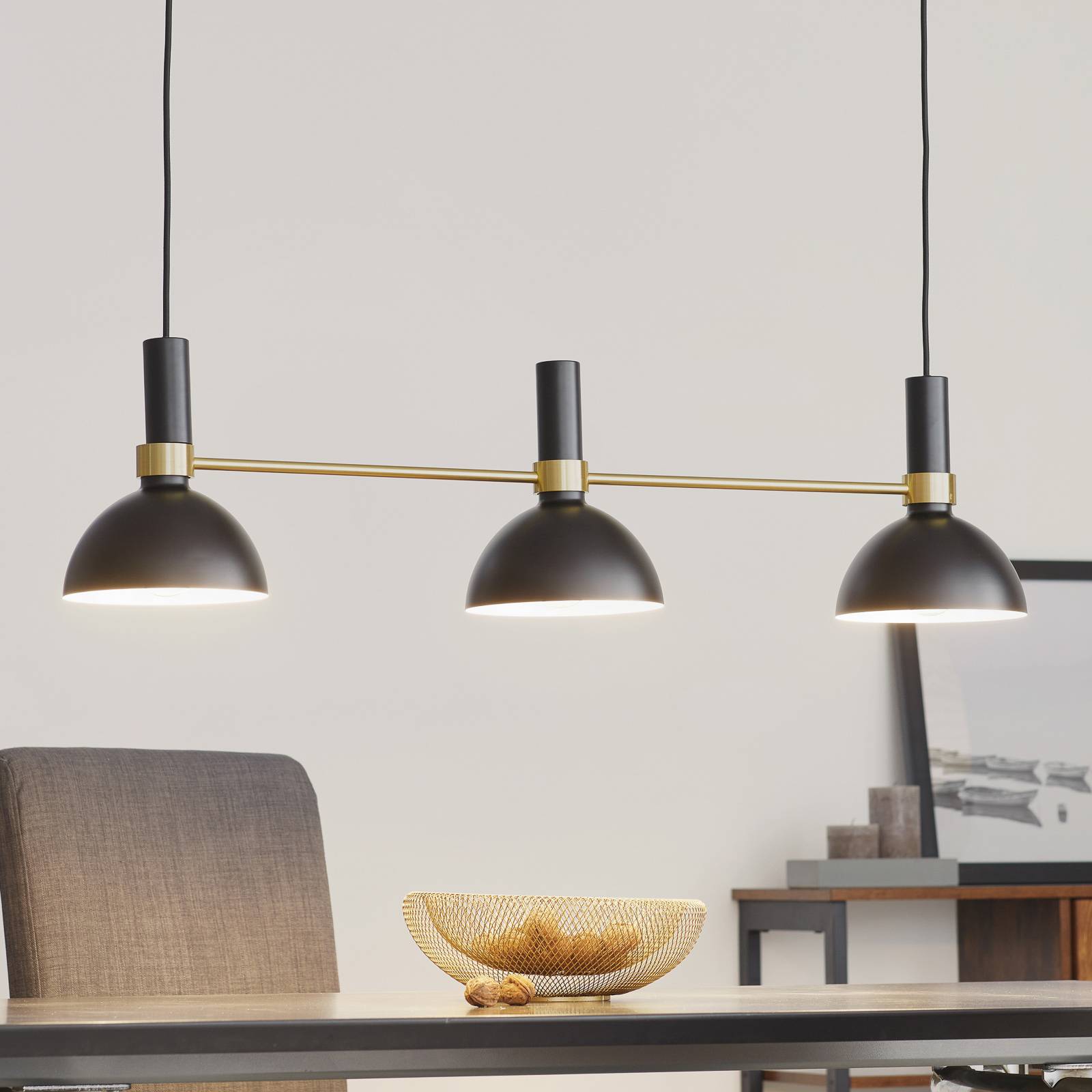 Markslöjd Hänglampa Larry, dimbar, Svart, Vardagsrum / matsal, Metall, Modern, Pendellampa