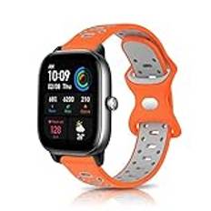 KeeFos 20 mm armband kompatibelt med Amazfit Active/Amazfit GTR Mini/Amazfit GTS 4 Mini/GTS 4/Amazfit Bip 3/3 Pro, silikonarmband, ersättningsarmband för Amazfit GTS/GTS 2/GTS 2 Mini/GTS 3 (orange +