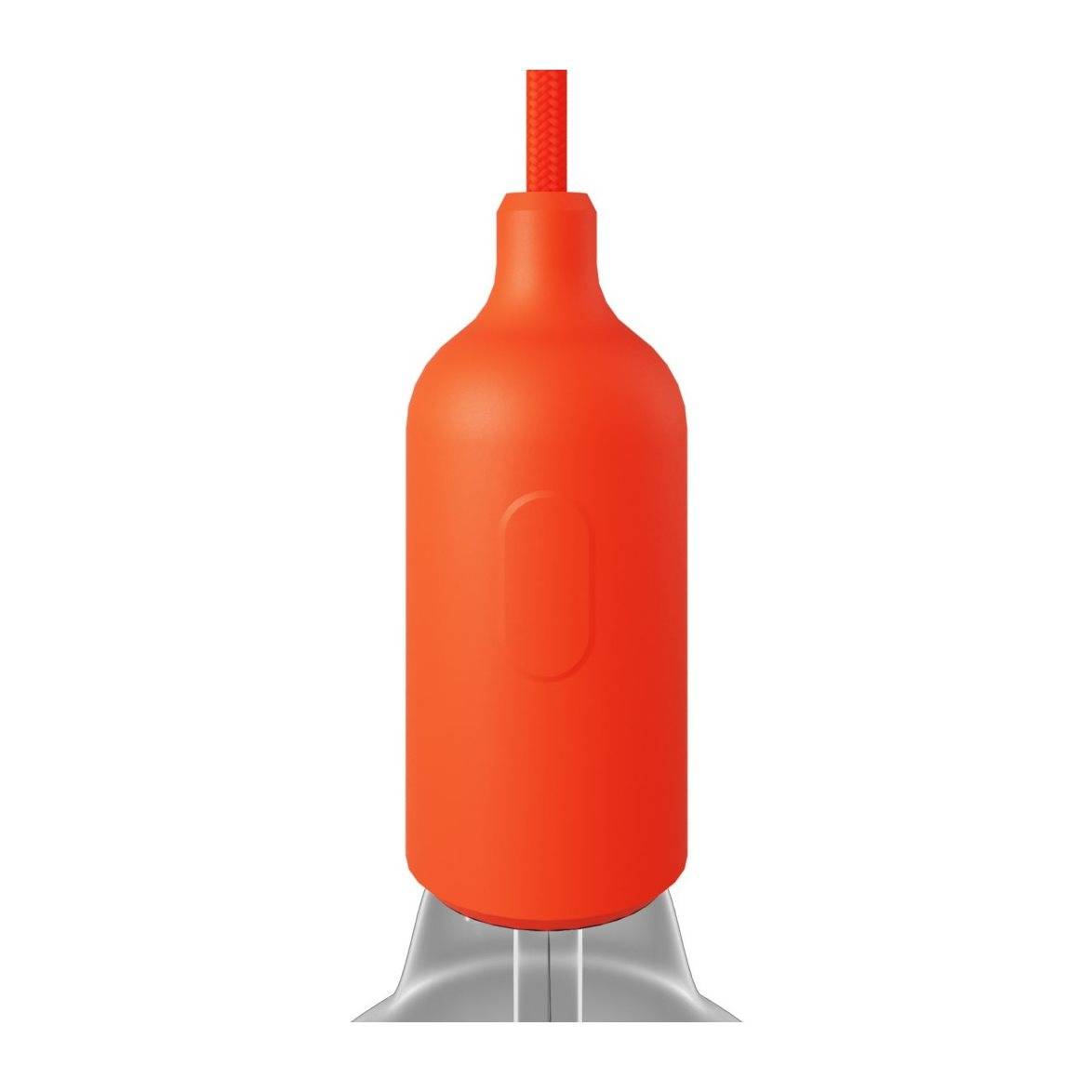 Kit lamphållare E27 i silikon med strömbrytare orange