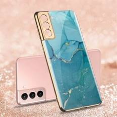 GKK for Samsung Galaxy S21+ Painted Tempered Glass + PC Hybrid Case