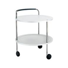 SMD Design Trolley Round basic serveringsvogn hvid, kromstel