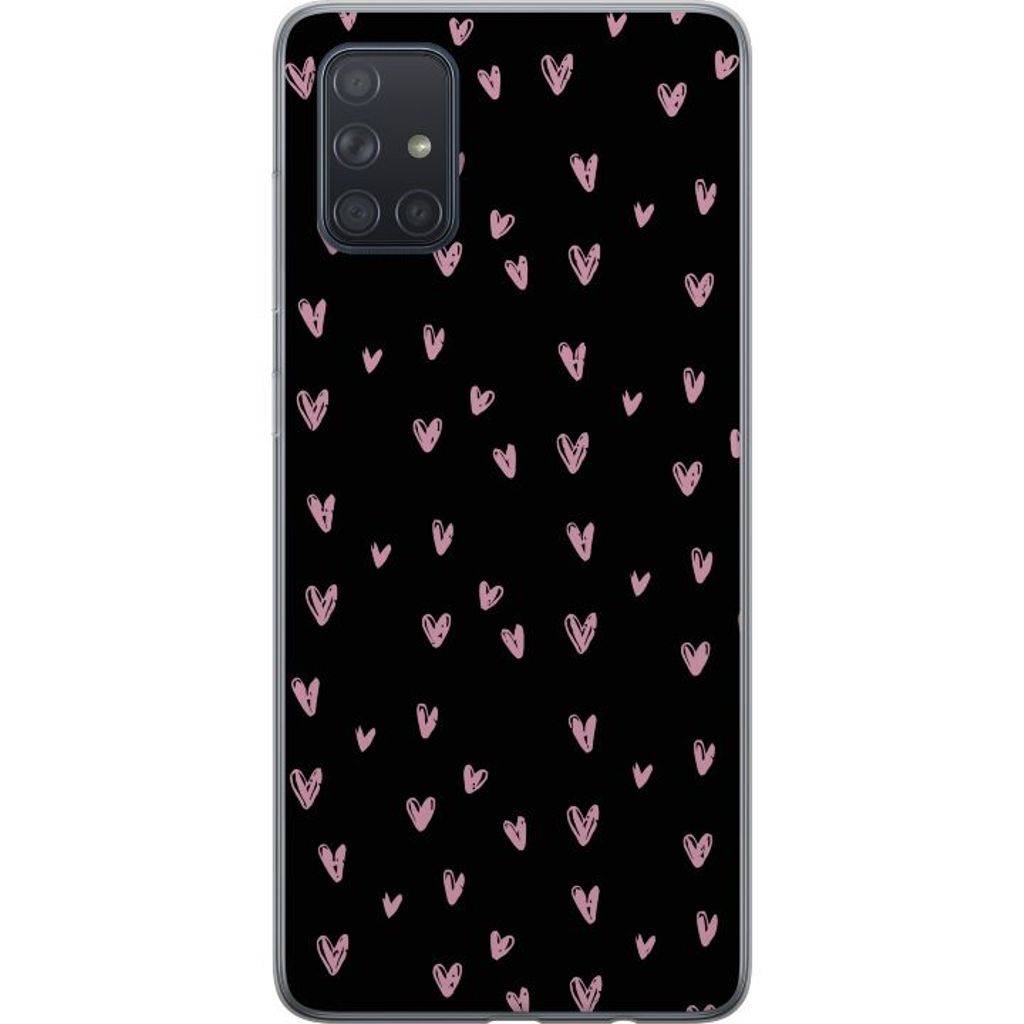 Samsung Galaxy A71 Transparent Mobilskal Små Kärleksymboler