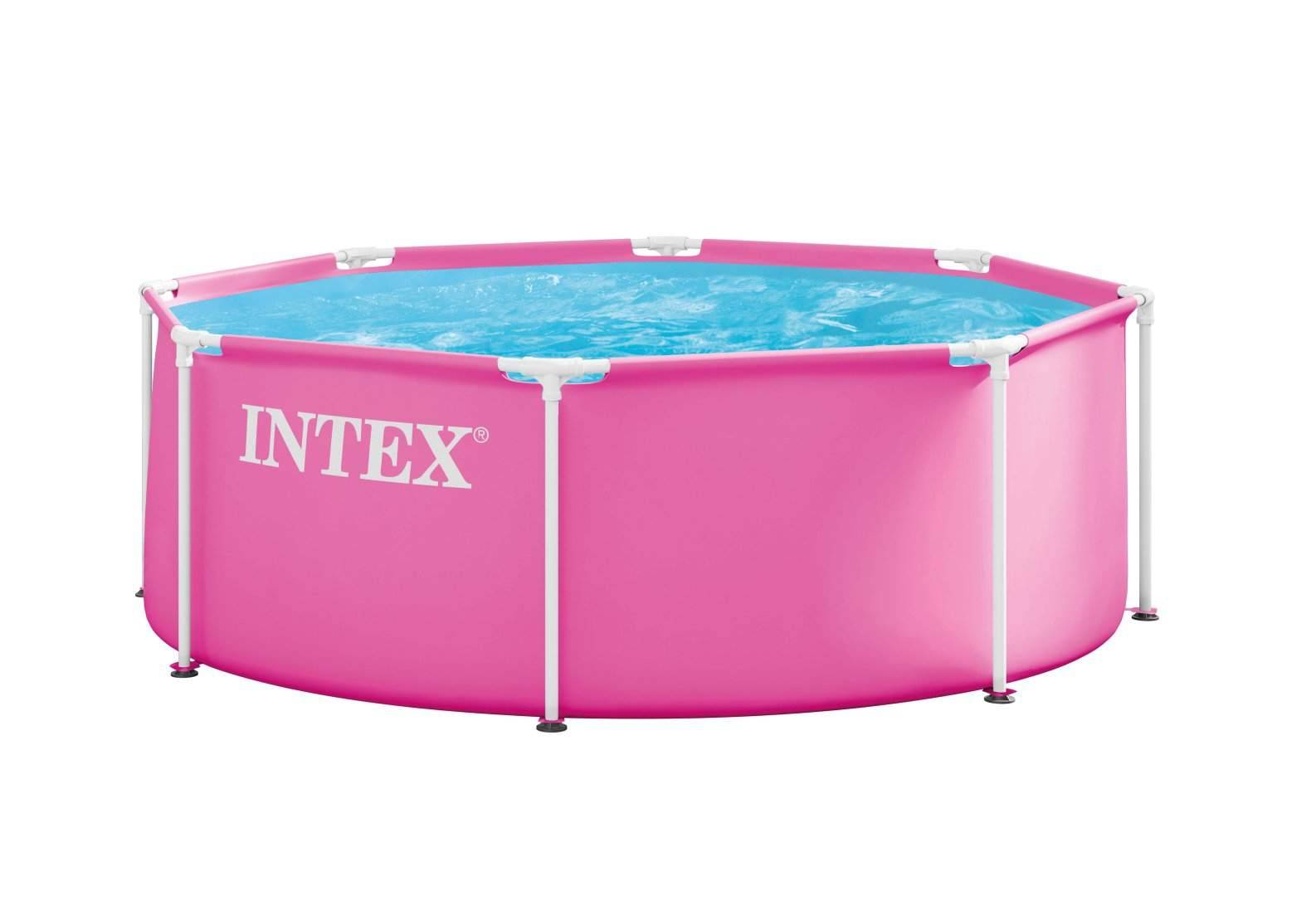 Rund trädgårdspool för barn, 244x76 cm, rosa PVC