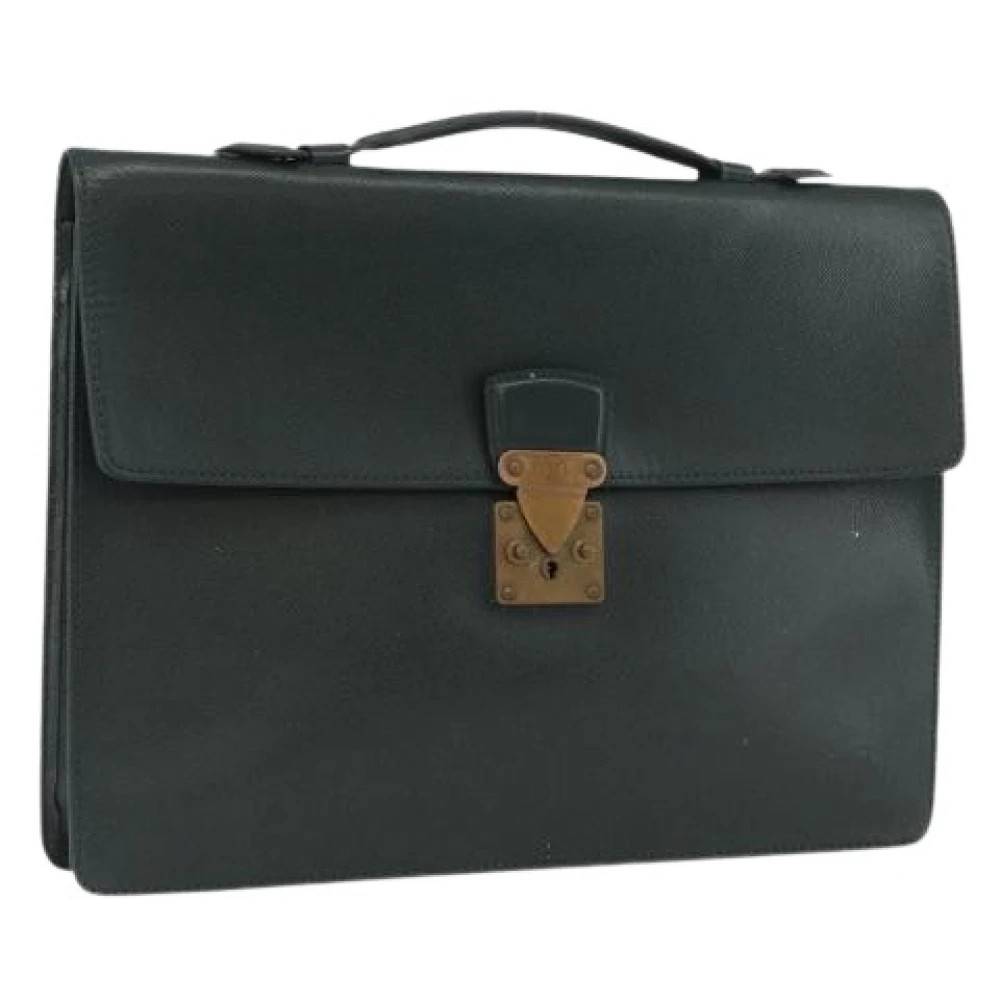 Louis Vuitton Vintage Pre-owned Taiga Business Bag - Vintage - Dame - Grøn - ONE SIZE - Læder