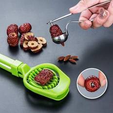 Rostfritt stål Red Dadler Pitter Remover Hushållsverktyg, stor urkärnad dadlar sådd tång, hjärta Cherry Pit Pitter - Multifärgad (Borrkärare i rostfritt stål,Skivmaskin)