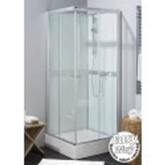 TopDesign Brusekabine 5mm, klar/mat glas - 90x90x220cm