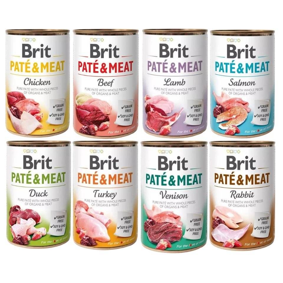 BRIT Pate Meat flavour mix 8x400g paté för hundar