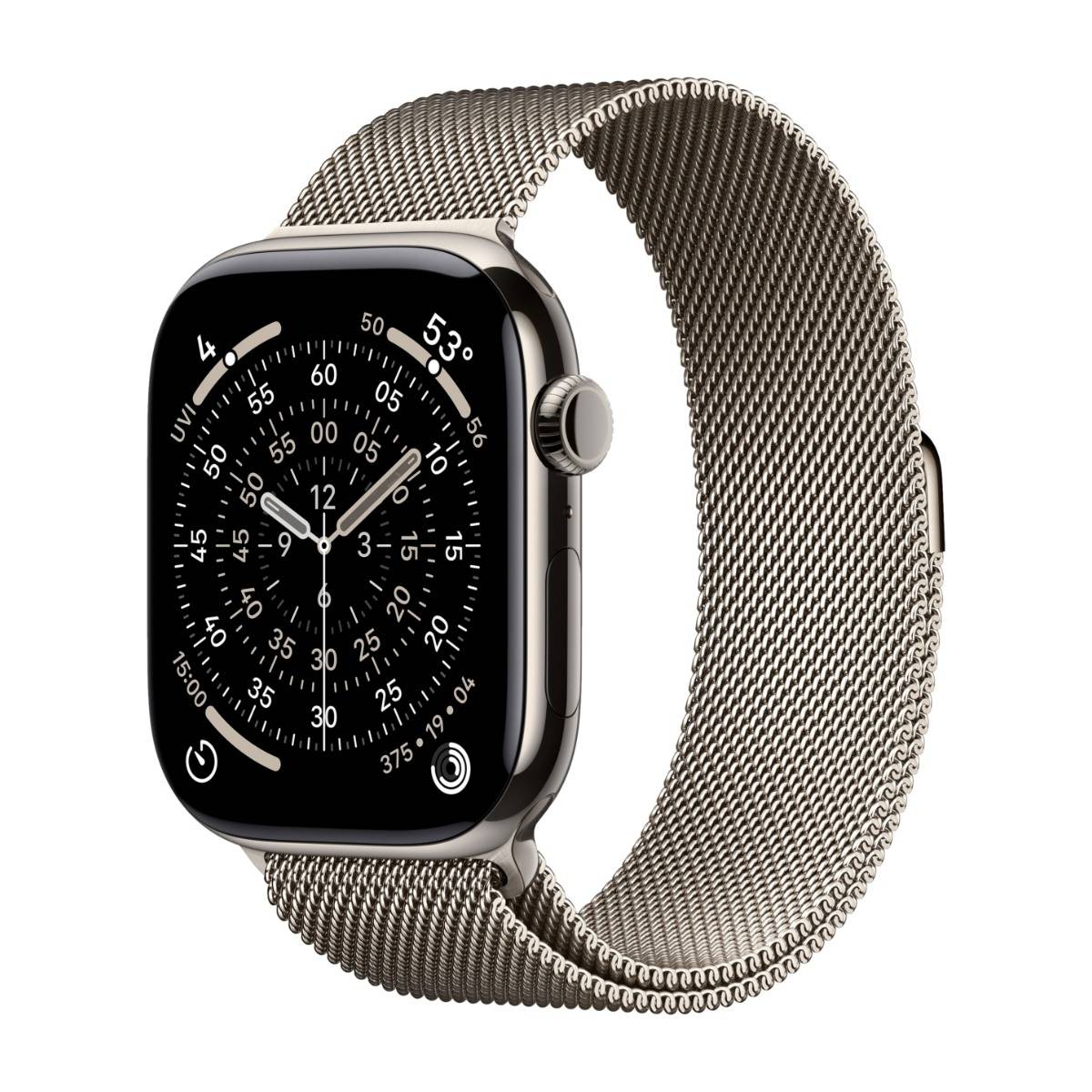 Apple Watch Series 11 GPS + Cell 46 mm naturlig titan, naturlig milanesisk loop - S/M