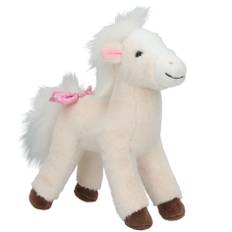 Miss Melody - Plyshest, hvid 18 cm - (0413481) - Klar til levering - Creme/Hvid