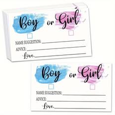 TEMU Baby Shower Gender Guessing Game - 'girl Or Boy' Voting Cards, Piece Of 50 - Perfect For Gender Reveal Parties & Showers