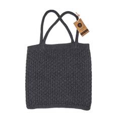 By LOHN - Strikket Shopping Bag - 37x37cm - Dark Grey Melange