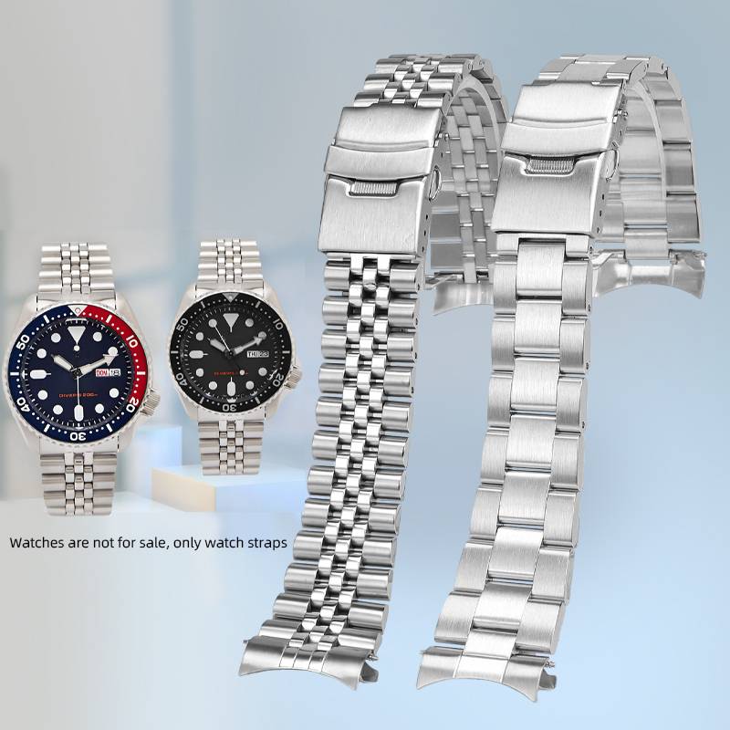 Stainless Steel Strap for Seiko No. 5 SKX007 skx009 Watch 20 22mm Curved Bracelet for Oyster SSK003 for Jubilee Curved Bracelet