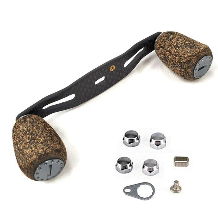 VISPREA Reel Carbon Parts Bait Reel Handle 95mm Crank Carbon Made Shimano Daiwa Abu Garcia Custom Parts Replacement YU49 (Black, 95)