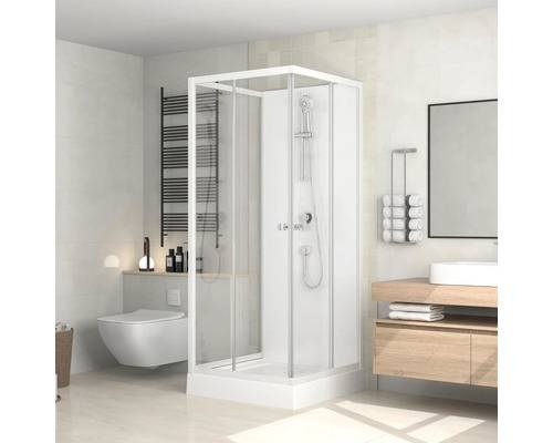 Duschkabin FORM&STYLE Bora Bora 80x80 vit klarglas inkl utrustning