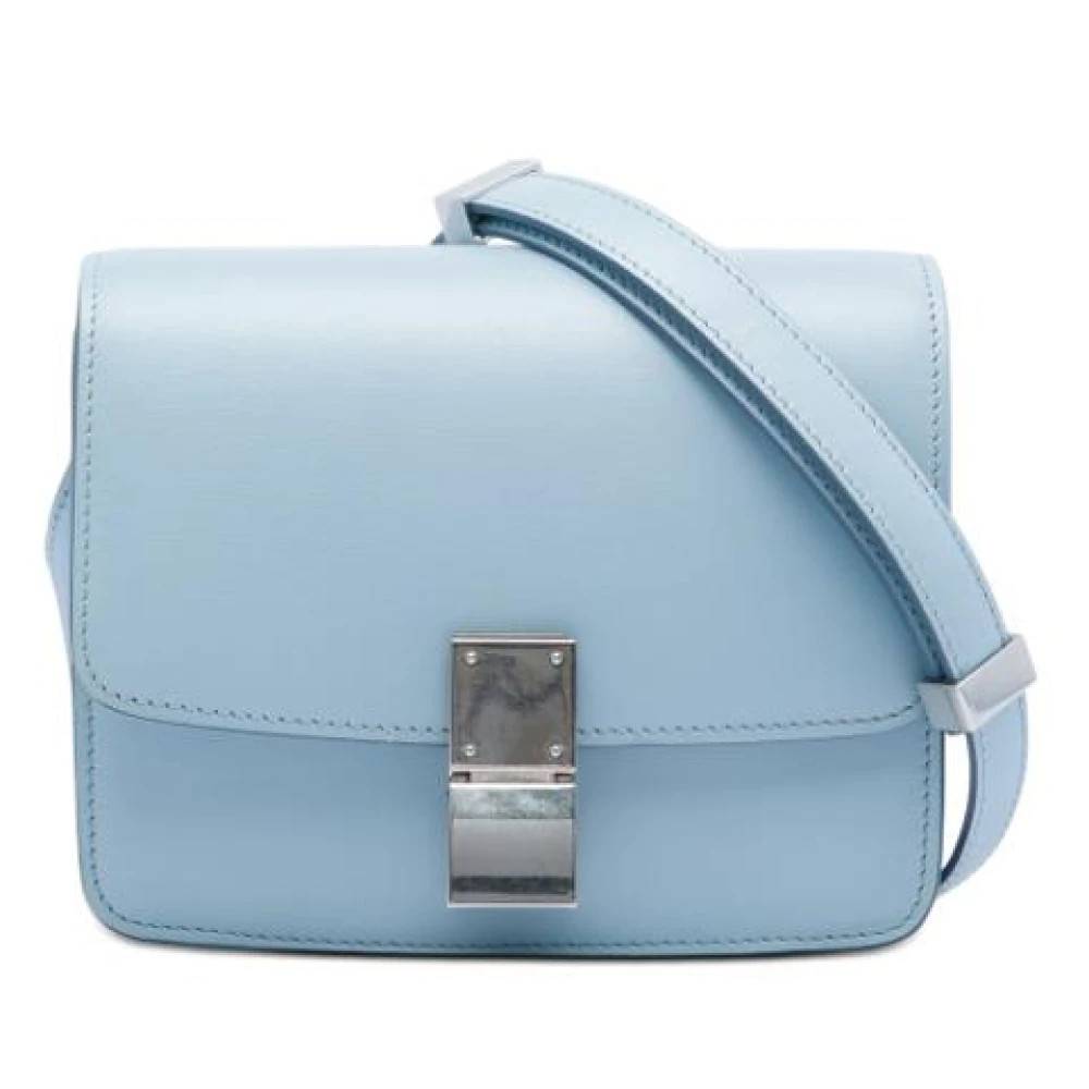 Celine Vintage Pre-owned Classic Box Crossbody Bag - Vintage - Dame - Blå - ONE SIZE - Uld