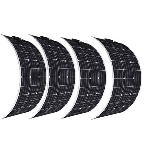 Aysolar Flexibel Solpanel 400W(4 stycken 100W) Monokristallin Silicon Solarcell Off-Grid för marin RV Trailer Båt Hytt Skåpbil Bil Batteriladdning