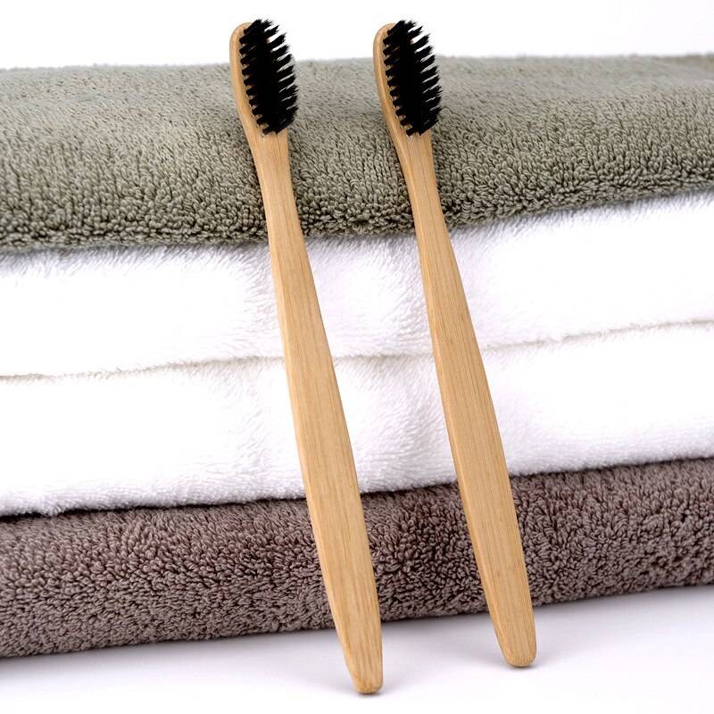 1/2/5/10pc naturliga bambuhandtag tandborste som blekande mjuka borst bambu tandborste miljövänlig munvård - 1st