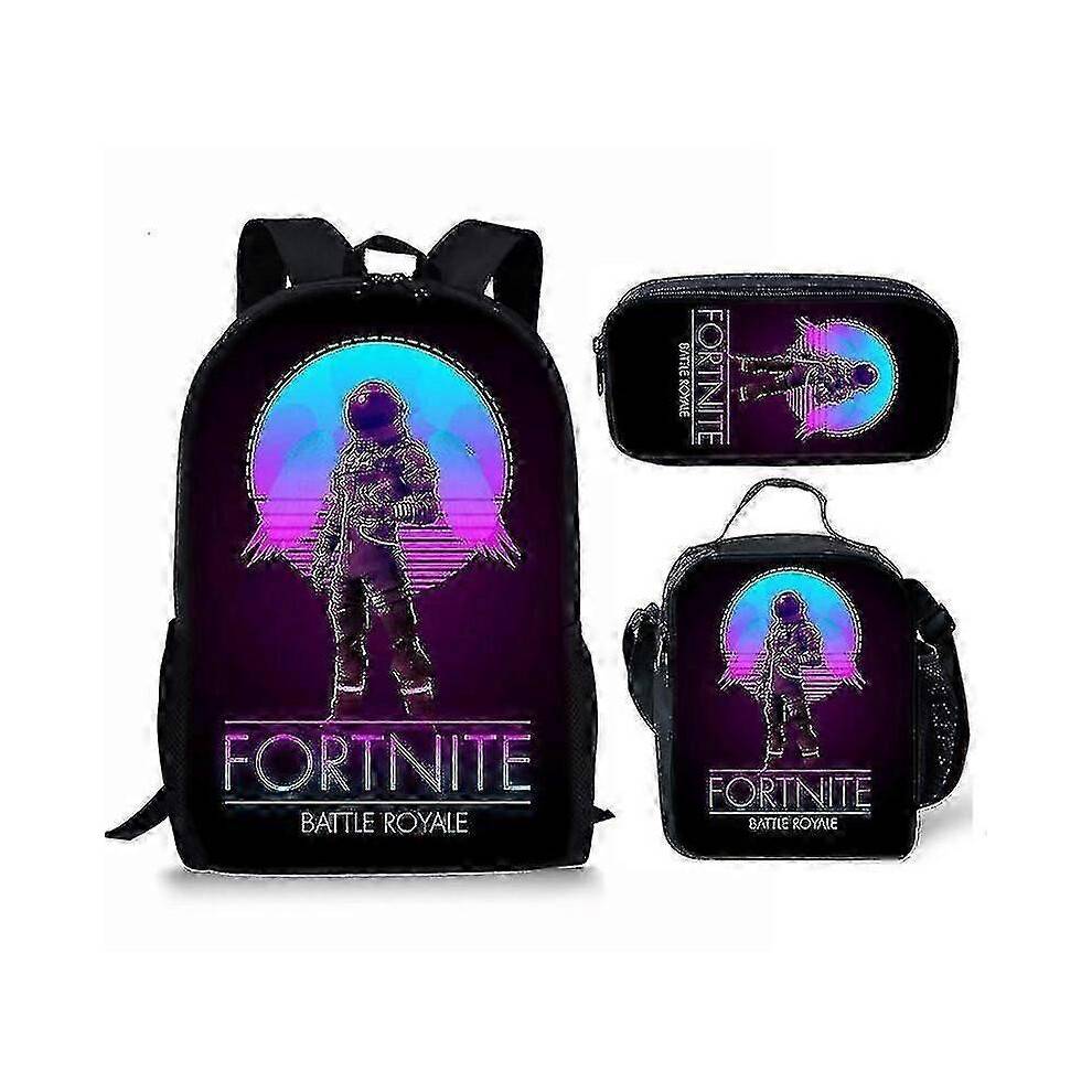 (28, Only a pen bag) Fortnite Themed School Bag Set - Gaming Backpack with Matching Pencil Case for Kids