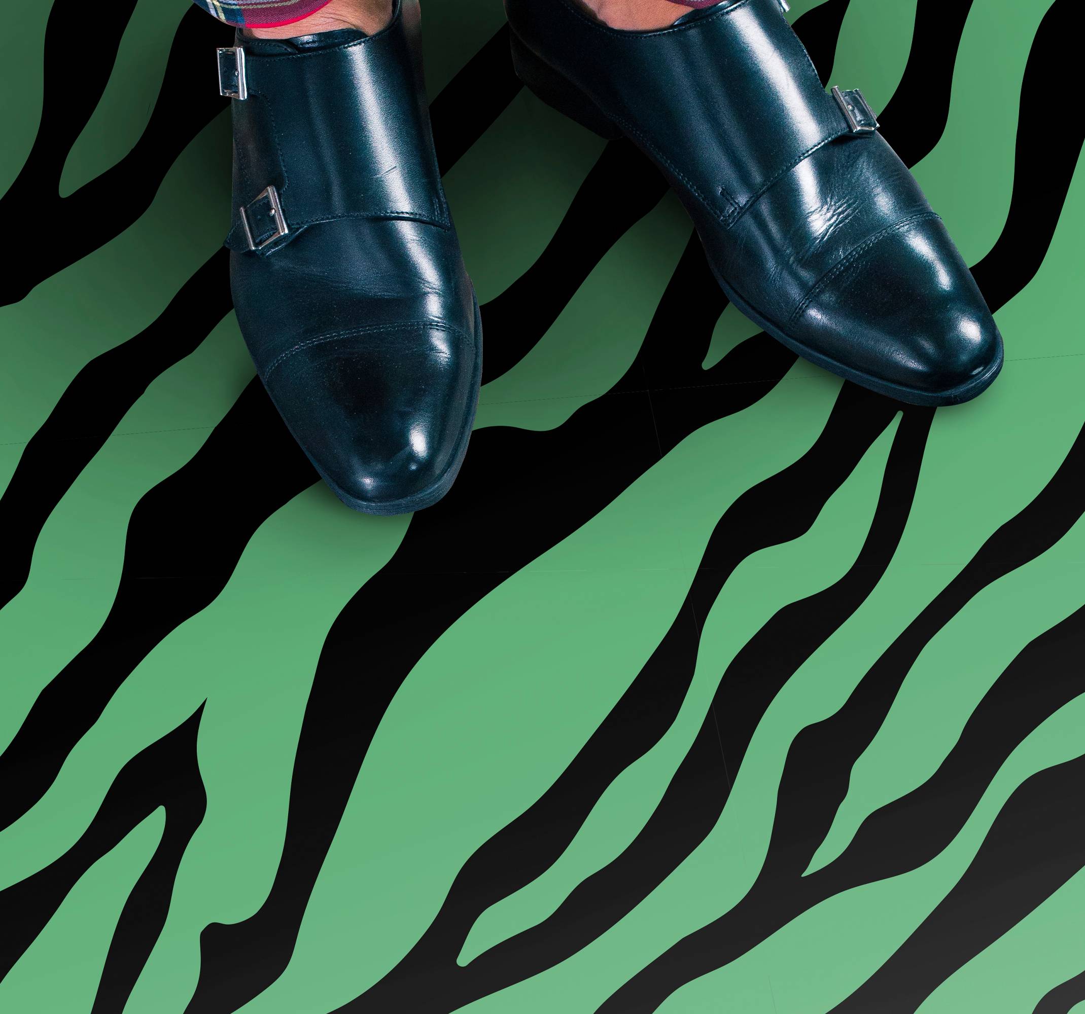 Grön zebra design djur tryck matta