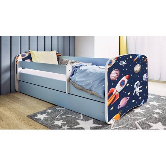 Kocot Kids Barnsäng - Babydreams Blå Med Låda - Cosmos 140x70 Cm