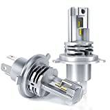H4 LED StråLkastarlampor, 6500K Vit för bil 12V-24V Hi/Lo Beam Conversion Strålkastare Bulb Kit. (2 st) (2 års Garanti)
