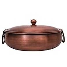 Extra Tjock Koppar Varm Kruka Handgjord Hushållsinduktionskokare Ren Kopparkruka Vintage Shabu Shabu Simmering Soup Copper Basin(28cm)