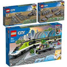 Lego City 3er Set: 60337 Personen-Schnellzug, 60238 Weichen & 60205 Schienen