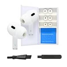 Comply Premium öronproppar i skum, kompatibel med Apple AirPods Pro Gen 1 & 2., storlek S/M/L, ny 2025-version med demonterings- och rengöringsverktyg, vit, 3 par, tillverkad i USA