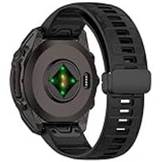 AISPORTS Kompatibel med Garmin Fenix 8 51 mm/7X/7X Pro/6X/6X Pro/5X/5X Plus/3/3 HR-rem silikon, 26 mm snabbpassande klockarmband magnetiskt spänne armband ersättningsrem för Garmin Epix Pro Gen 2 51