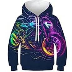 UENDOKRNN Dirt Bike Girls Hoodie 3D-huvtröja långärmad 10–12 år, Stil-11, 10-12 år