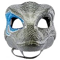 Dinosaur Mask Rörande Jaw Latex Velociraptor Raptor Mask Dinosaur Mask med Realistisk Textur och Färg (Blue A)