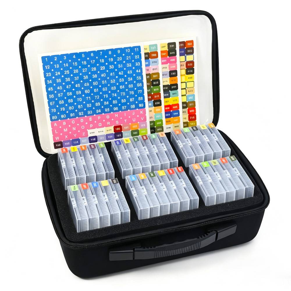 Clear Diamond Painting Storage Tray with Handle Bag & Stickers, Bead Container, DIY Diamond Art Accessory