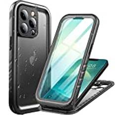 Cozycase Vattentätt fodral för iPhone 14 Pro, 360-graders pansarskydd, stötsäkert, komplett dammskydd, fallsäkert från 2 m, skyddande hårt fodral, mobiltelefonfodral med kameraskydd/skärmskydd