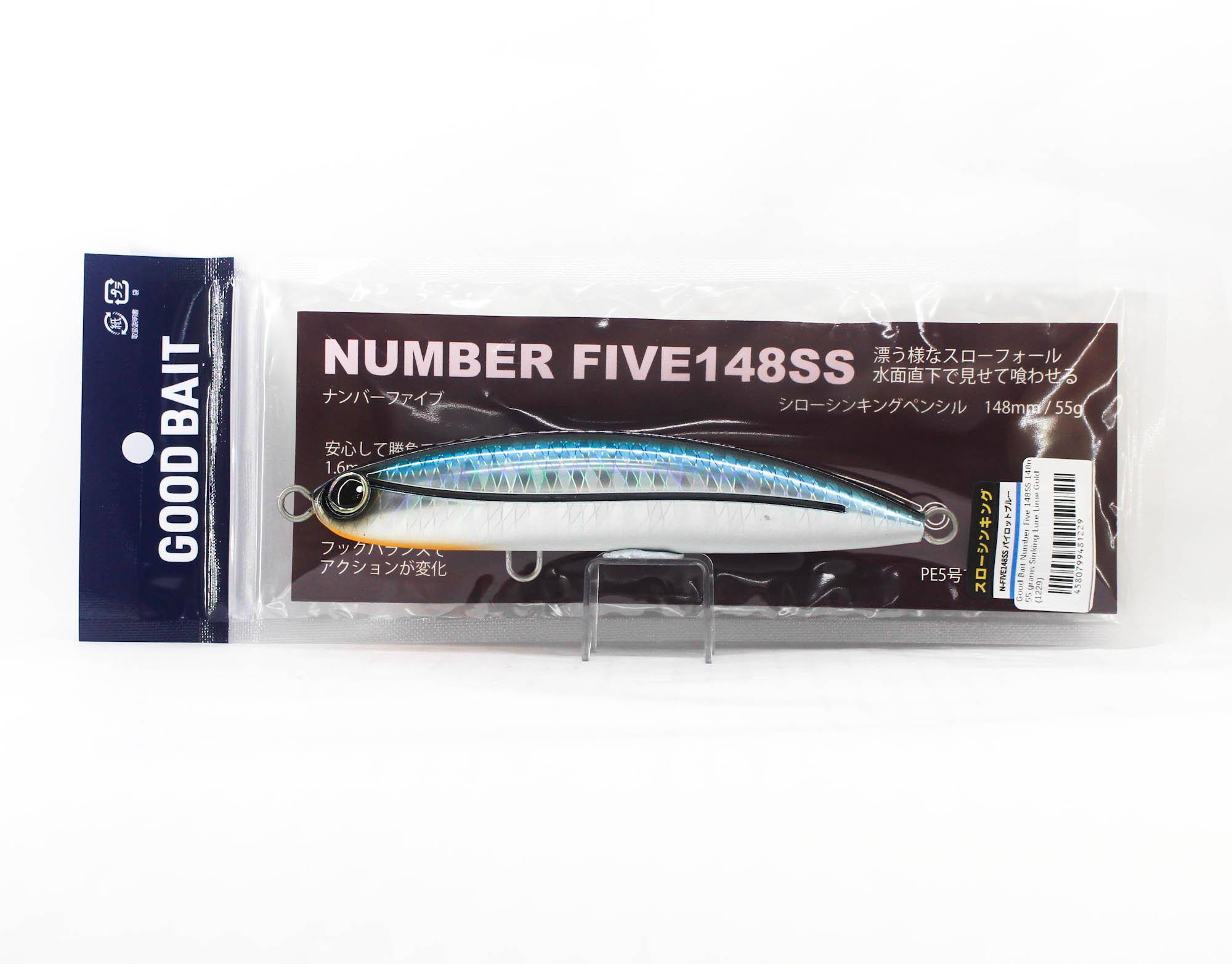 Good Bait Number Five 148SS 148mm 55 grams Sinking Lure Lime Gold (1229)