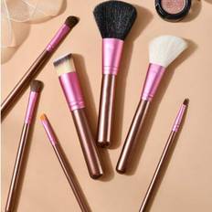 7 st professionella sminkborsteset för nybörjare, inklusive rouge, puder, foundation, näsa, läppar, ögonbryn, concealerborstar, portabelt ansiktssmink - Multifärgad