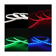 5 meter RGB CLIP-ON vattentät LED strip - Vit täckning, 230V, 60 LED, 9W per. meter