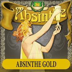 Absintetikett för Absint Golden, 90 x 90 mm