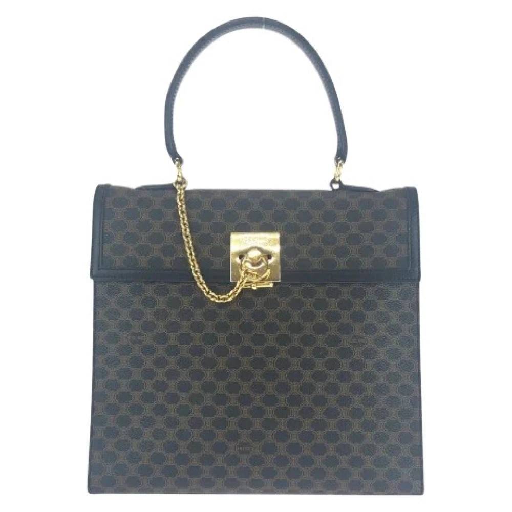 Celine Vintage Pre-owned Vintage Plastic Håndtaske - Vintage - Dame - Brun - ONE SIZE - Uld