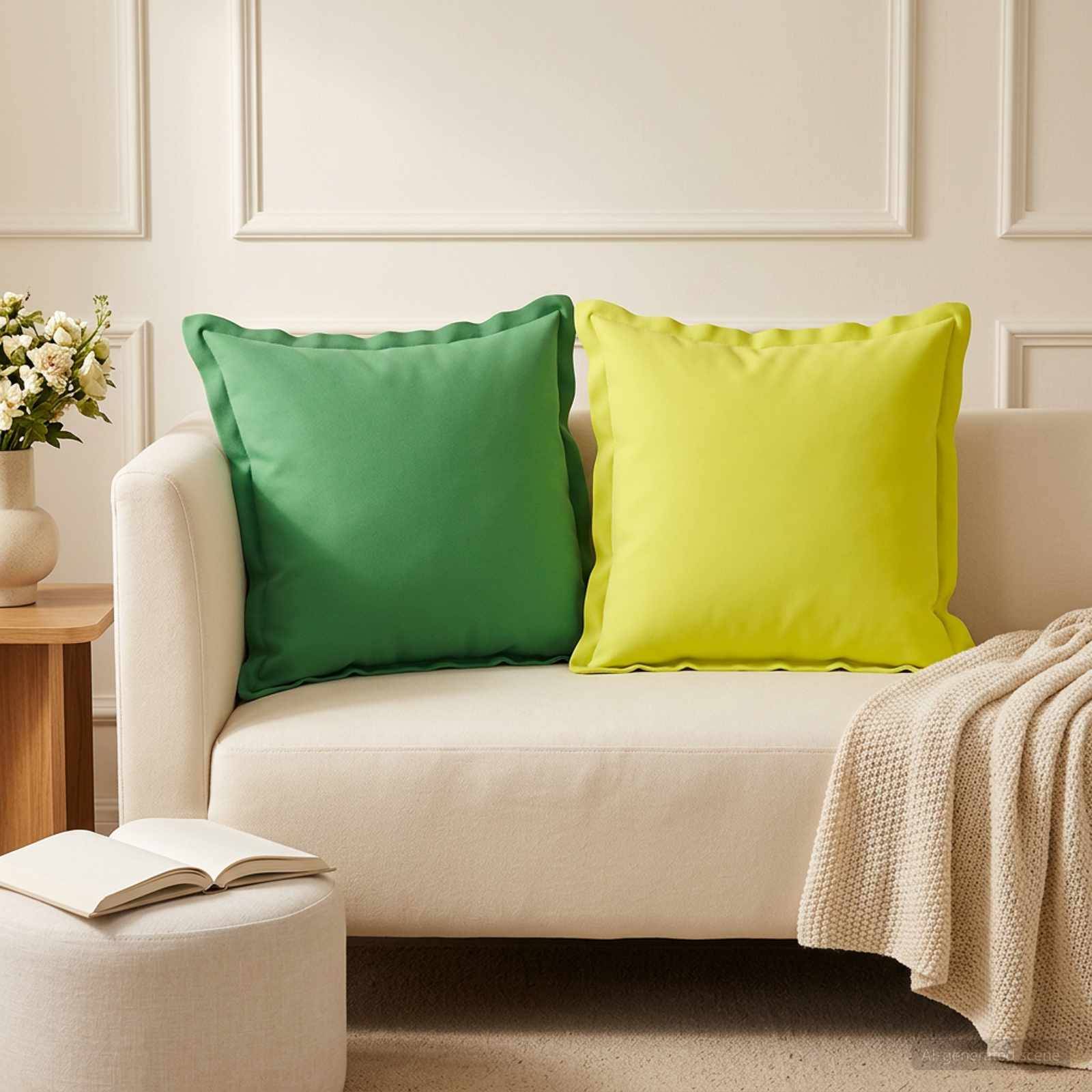 vidaXL Pude med pude HOUTEN 2 stk. Grøn Polyester