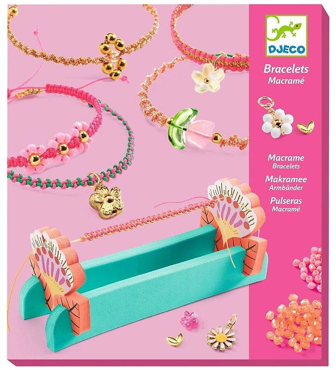 Djeco Kreativt lekset - Pärlvävning - Macramé-Armband - Rosa - Djeco - One Size - Kreativt lekset